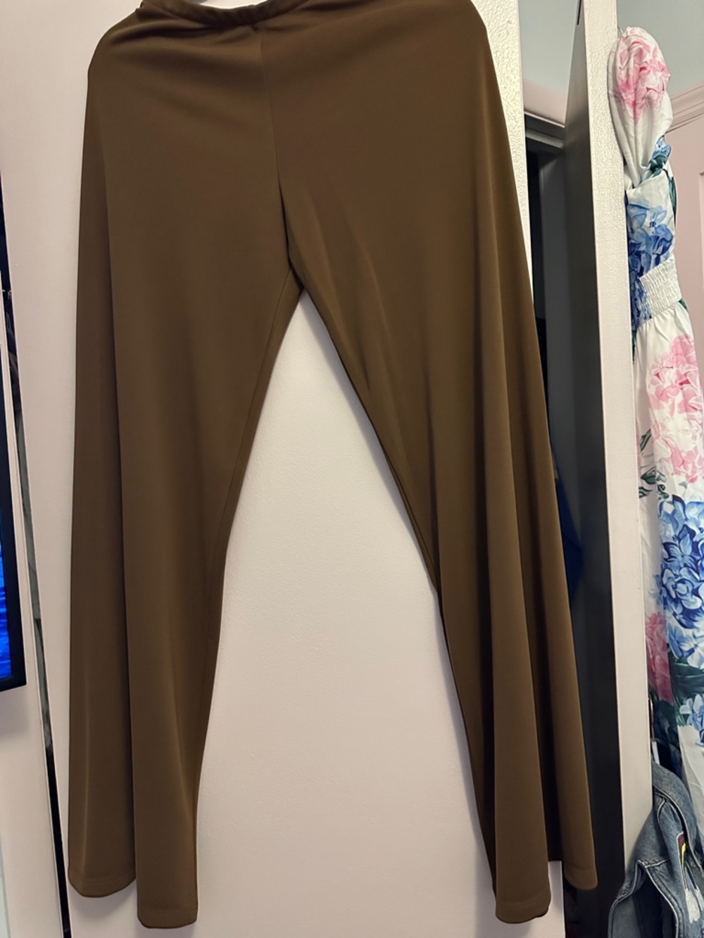 God Save Queens Olive Brown Wide-Leg Pants